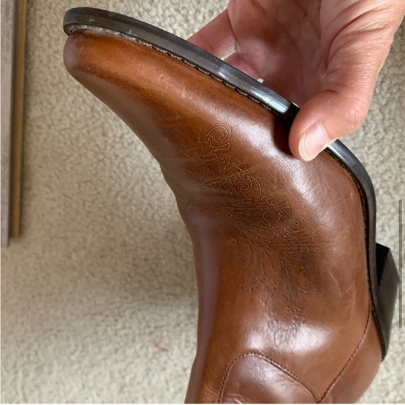 Matisse Western Zip Up Brown Leather Cowboy Boots - Picture 6 of 9